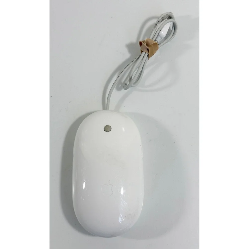 Apple Mighty Mouse Wired A1152 White USB Optical Scroll Ball A1152 EMC 2058